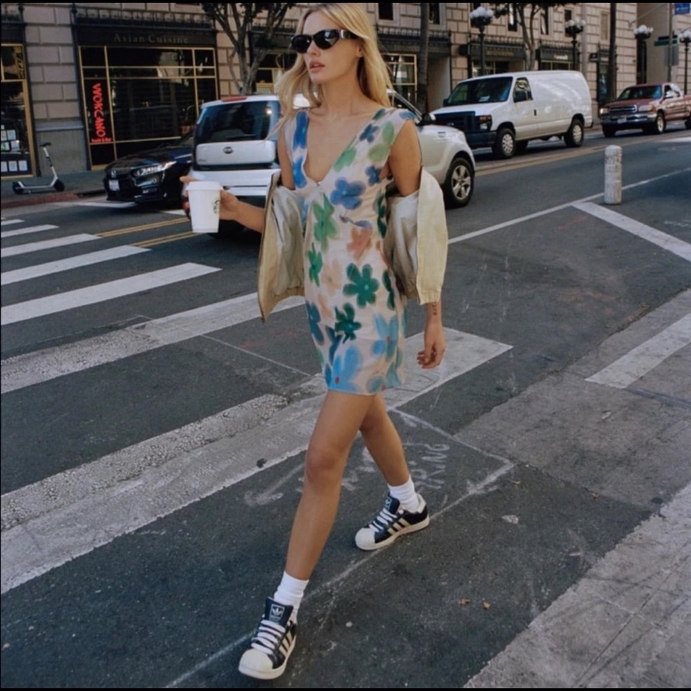 With Jean Lana Dress In Viola Print XS